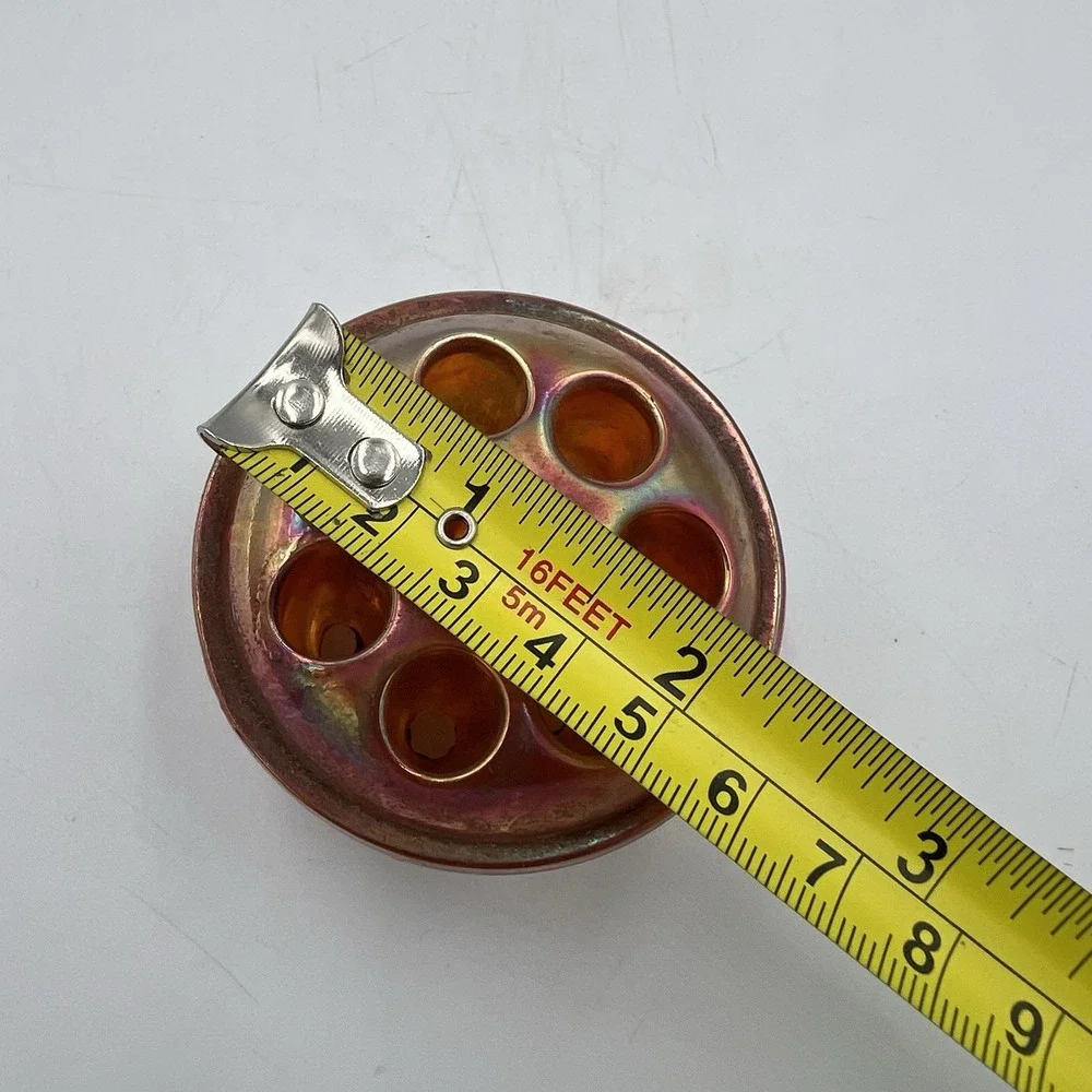 Vintage Carnival Glass Flower Frog‎ – Iridescent 8-Hole Insert